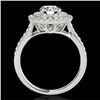 Image 2 : 1.5 CTW H-SI/I Certified Diamond Solitaire Halo Ring 10K White Gold - REF-163Y6K - 33352