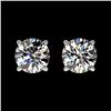 Image 1 : 1.02 CTW Certified H-SI/I Quality Diamond Solitaire Stud Earrings 10K White Gold - REF-94X5T - 36566