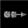 Image 2 : 1.02 CTW Certified H-SI/I Quality Diamond Solitaire Stud Earrings 10K White Gold - REF-94X5T - 36566