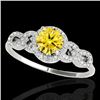 Image 1 : 1.33 CTW Certified Si/I Fancy Intense Yellow Diamond Solitaire Ring 10K White Gold - REF-213F6N - 35