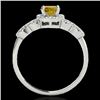 Image 2 : 1.33 CTW Certified Si/I Fancy Intense Yellow Diamond Solitaire Ring 10K White Gold - REF-213F6N - 35
