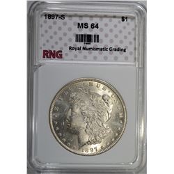 1897-S MORGAN DOLLAR RNG CH BU