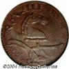 1787[COPPER] New Jersey Copper, Camel Head--Struck Over a 1782 Irish Halfpenny--MS63 Brown NGC.