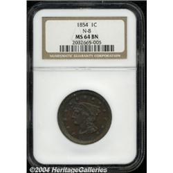 1854[1C] MS64 Brown NGC.