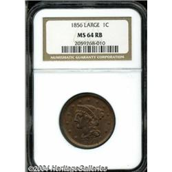 1856[1C] Slanted 5 MS64 Red and Brown NGC.