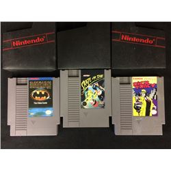 NINTENDO VIDEO GAME LOT (BATMAN, SKATE OR DIE, DICK TRACY)