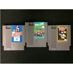 NINTENDO VIDEO GALE LOT (ICE HOCKEY, R.C PRO-AM, FIGHTING GOLF)