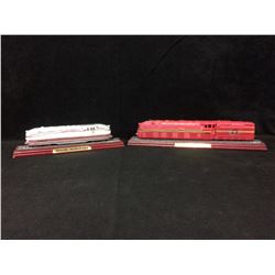 MOUNTED TOY TRAIN LOT