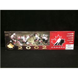 McFARLANE'S SPORTS PICKS 2002 TEAM CANADA HOCKEY FIGURES (LINDROS, BRODEUR, SAKIC, KARIYA)
