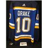 Image 1 : DALLAS DRAKE SIGNED BLUES HOCKEY JERSEY W/ FRAMEWORTH COA
