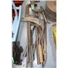 Image 1 : Flat of Blacksmith Tools; 2 Clamps & a Small Hand Scythe