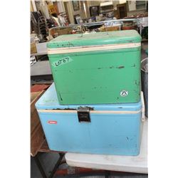 2 Vintage Picnic Coolers