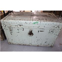 Shipping Trunk Painted Green