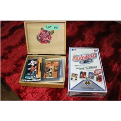 Wooden Box with Hockey & Ball Cards