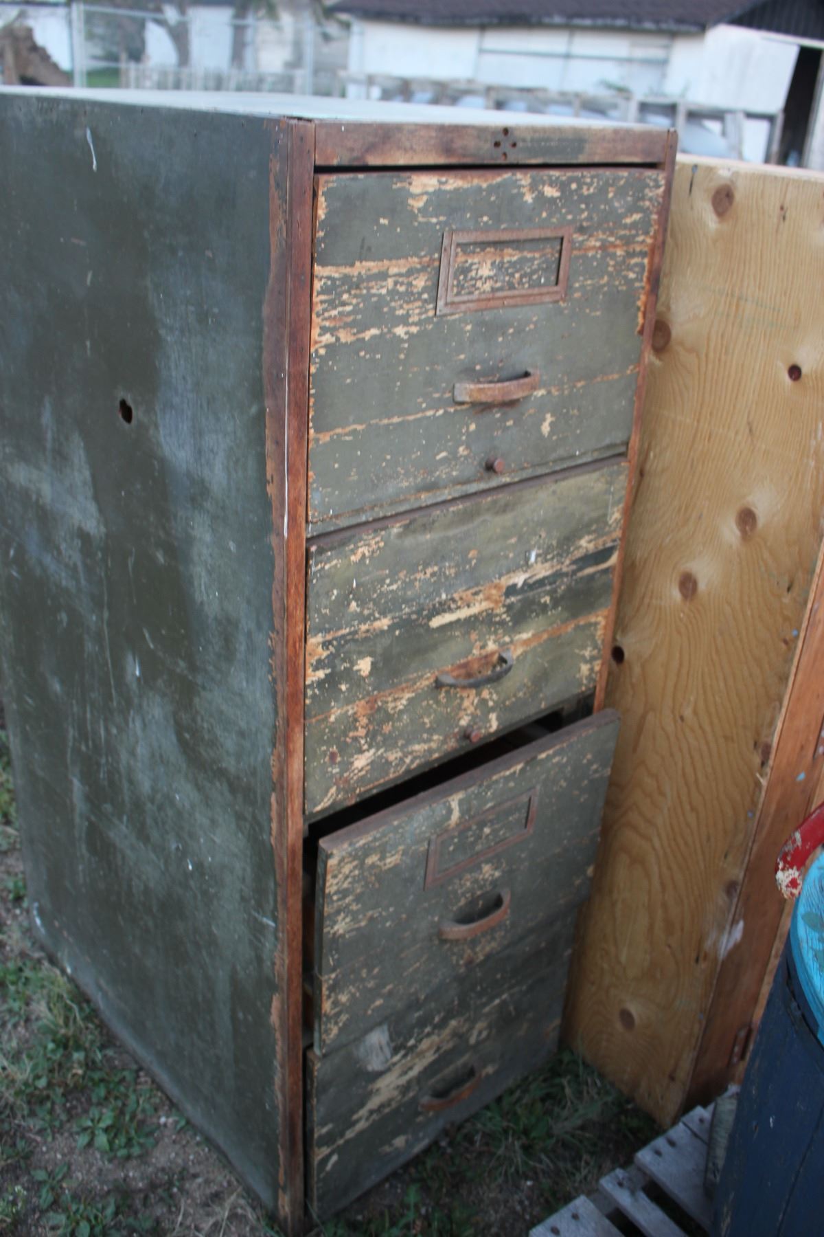 Wooden Military File Cabinet