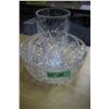 Image 1 : 2 Crystal Bowls with Feet & 1 Vase