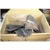 Image 1 : Wooden Box w/2 prs. Of Boot Riding Chaps & Set of Hobbles