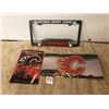 Image 1 : 3PC.  CALGARY  FLAMES  LICENSE  P{ATE  &  FRAME