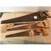 Image 1 : 4 Asst  Vintage  Wood  Saws