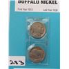 Image 2 : Us Indian head - Buffalo 5¢ issued 1913 - to 193??? 2 coins
