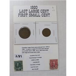 1920 Last Year for Canadian lrg ¢ & first year for smal ¢