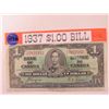 Image 1 : 1937 King George VI $1 Banknote, seldom offered