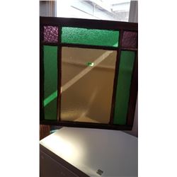 STAINED GLASS WINDOW 35"w x 33½" h