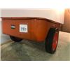 Image 1 : CASE  ORANGE  PEDAL  TRACTOR  TRAILER  14 ½” x 19 ½”   wheels  6 ¾” dia.
