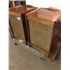 Image 1 : PAIR OF FLOOR  MODEL  SPEAKER  CABINETS  vol control knob on back