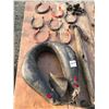 Image 2 : 7 Horse shooes, 3 branding Irons, 14" collars, etc.