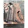 Image 3 : 7 Horse shooes, 3 branding Irons, 14" collars, etc.