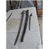 Image 2 : RUSSIAN CAVALRY SABRE WITH ATTACHED BAYONET & SCABBARD, POSSIBLY EASTERN BLUE