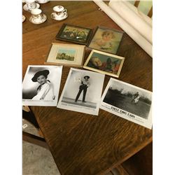 4 Vintage pictures & 3 movie poster cards