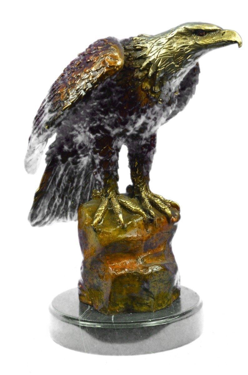Bald Eagle Bronze Sculpture on Marble Base Statue