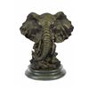 Image 1 : Elephant Head Bust with Baby Bronze Sculpture