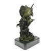 Image 8 : Two Marlin Bronze Sculpture on Marble Base Figurine