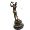 Image 3 : Golfer Bronze Sculpture on Marble Base Statue