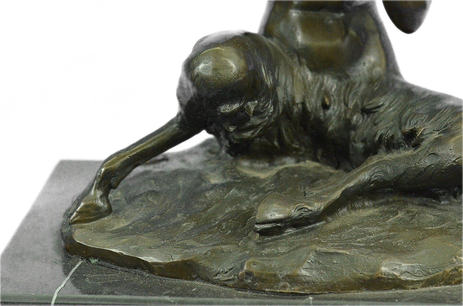 Satyr Plays a Flute Pipe Bronze Statue