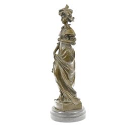 Classy Society Lady with Rose Bronze Sculpture