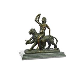 Wild Child Riding a Panther Bronze Sculpture