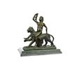 Image 1 : Wild Child Riding a Panther Bronze Sculpture