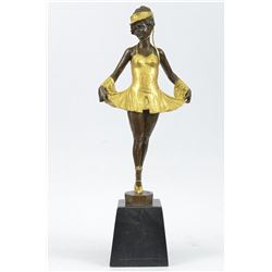 Ballerina Dancer Bronze Sculpture on Marble Base Statue