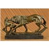 Image 3 : Wolf protecting her cub Bronze Sculpture on Marble Base Statue