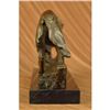 Image 4 : Wolf protecting her cub Bronze Sculpture on Marble Base Statue