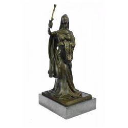 Bronze Statue on Marble Base Sculpture