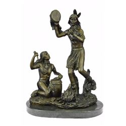 Native American Bronze Statue