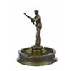 Image 1 : Hunter with Gun Ashtray Bronze Sculpture