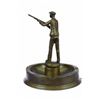 Image 2 : Hunter with Gun Ashtray Bronze Sculpture