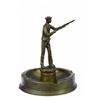Image 4 : Hunter with Gun Ashtray Bronze Sculpture