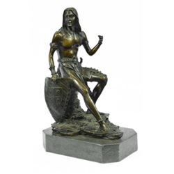 Nude Native American Warrior Bronze Statue